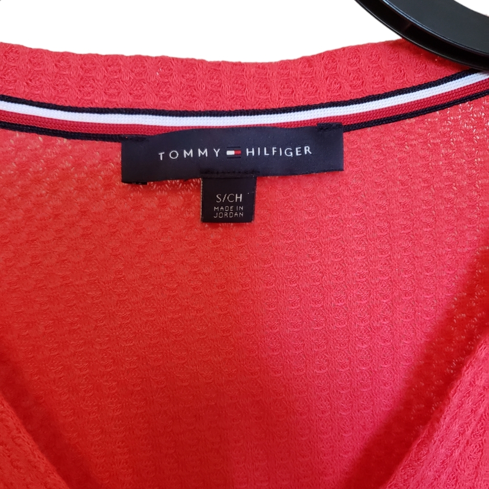 Tommy Hilfiger Pink Oversized Waffle Knit Sweater Size Small - Picture 2 of 6
